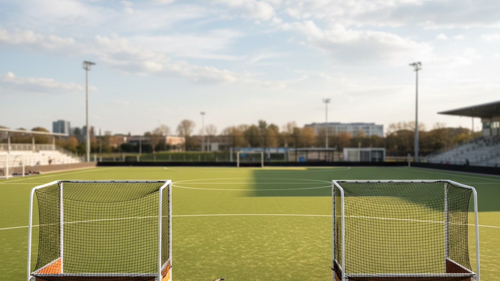 What is the length and breadth of the hockey ground in yards?