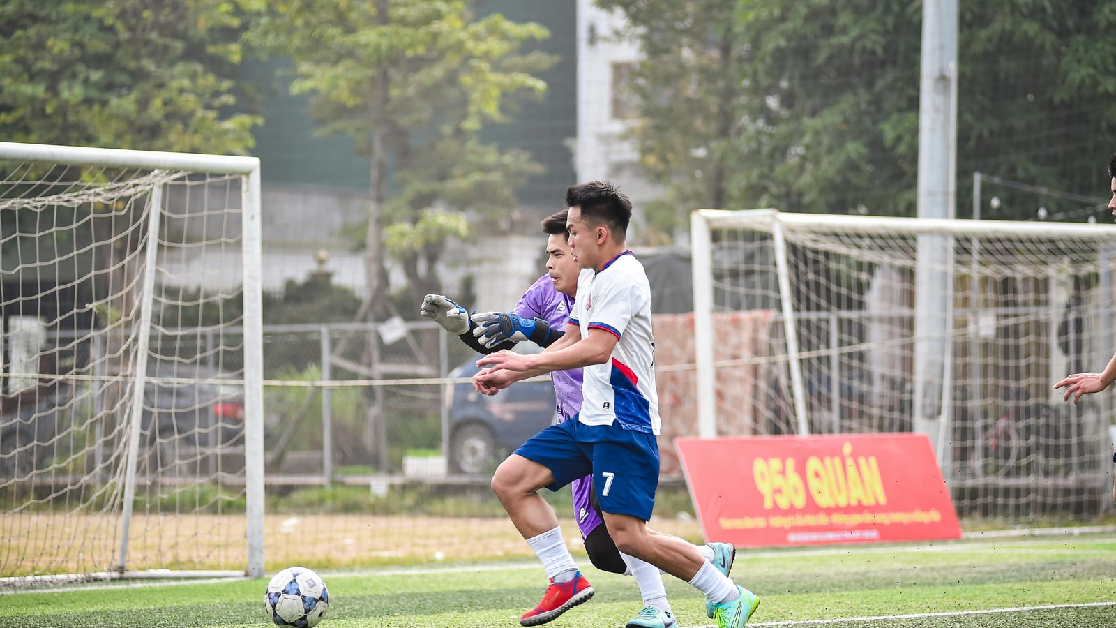 Why are there 7 players on the field of play in soccer?