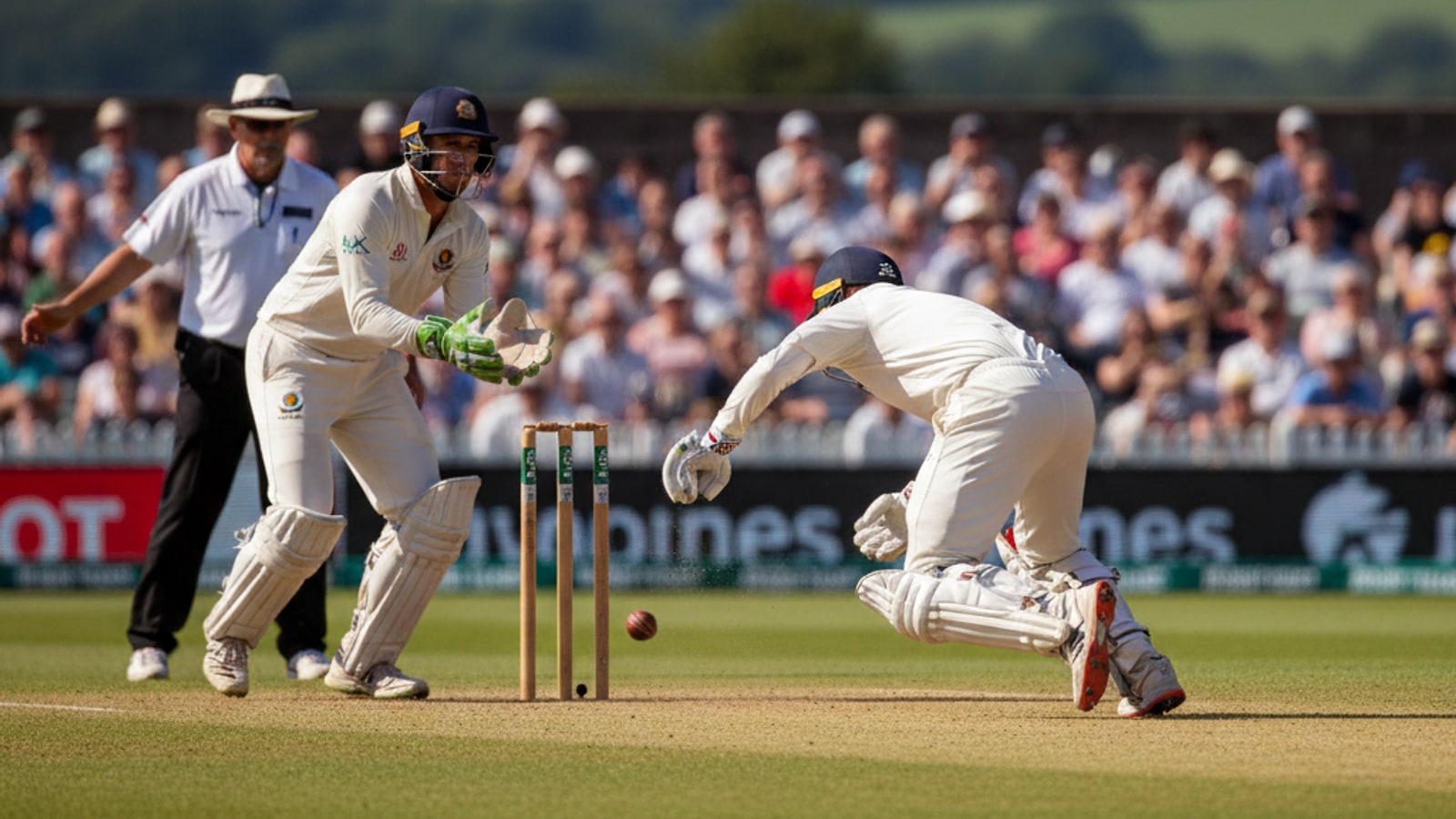 Is it on the line in or out in cricket?