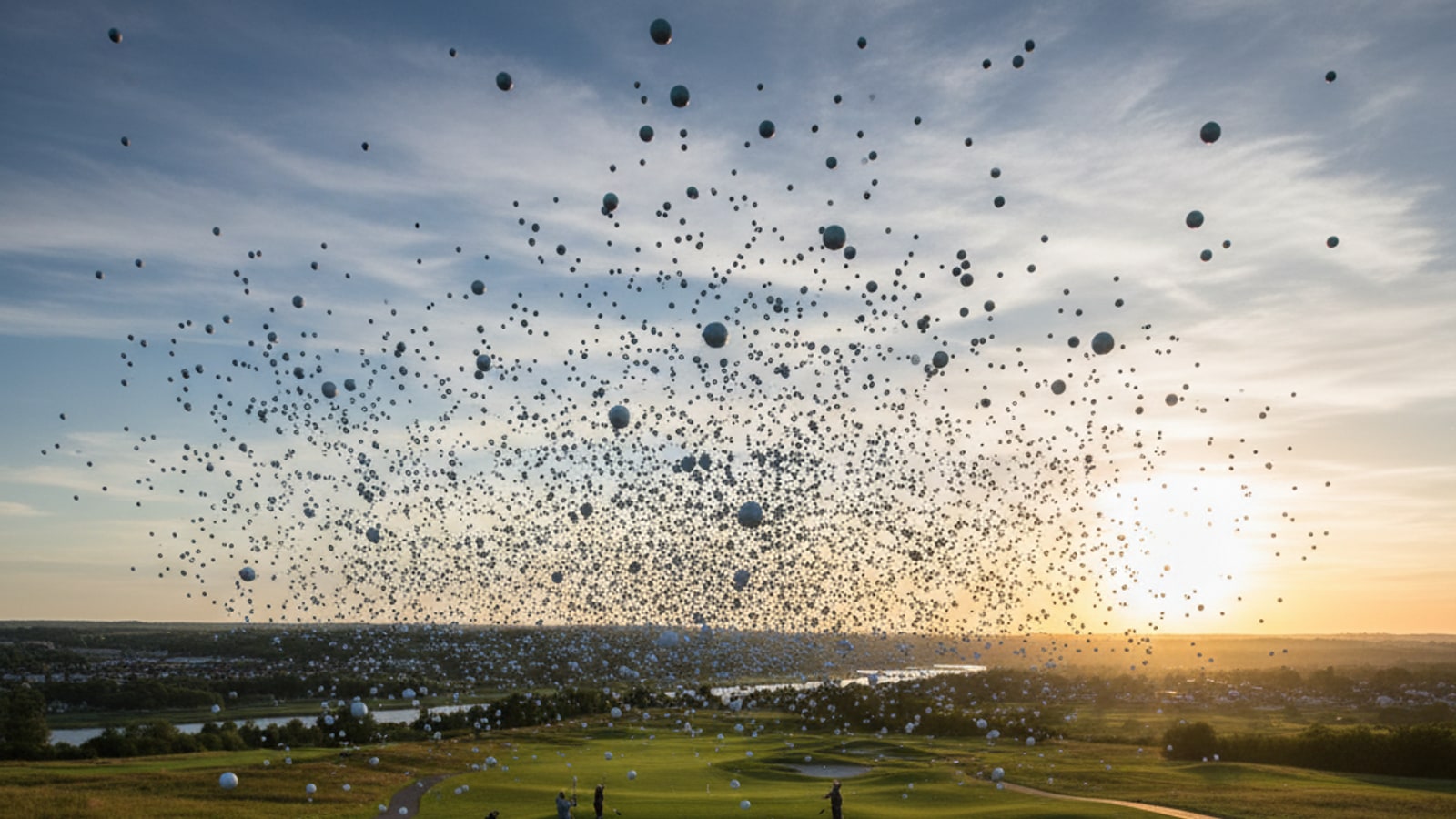 How many golf balls are in the air right now?