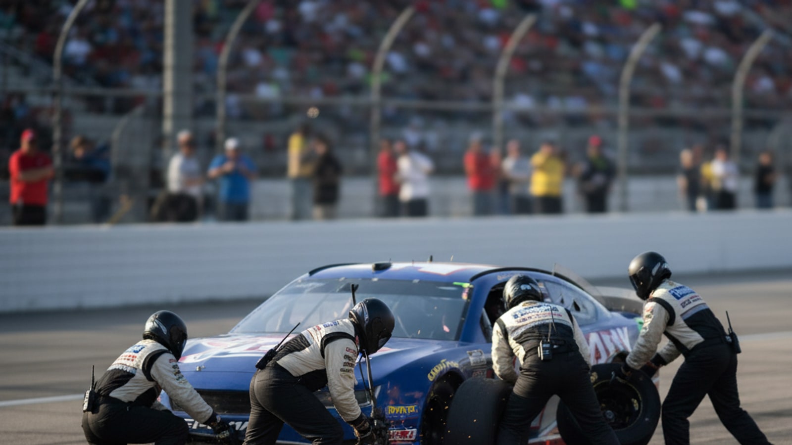 How do you change a tire in NASCAR?