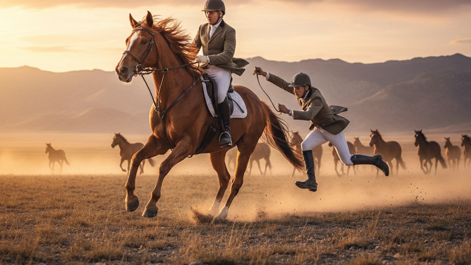 What is it called when you dismount from a horse?