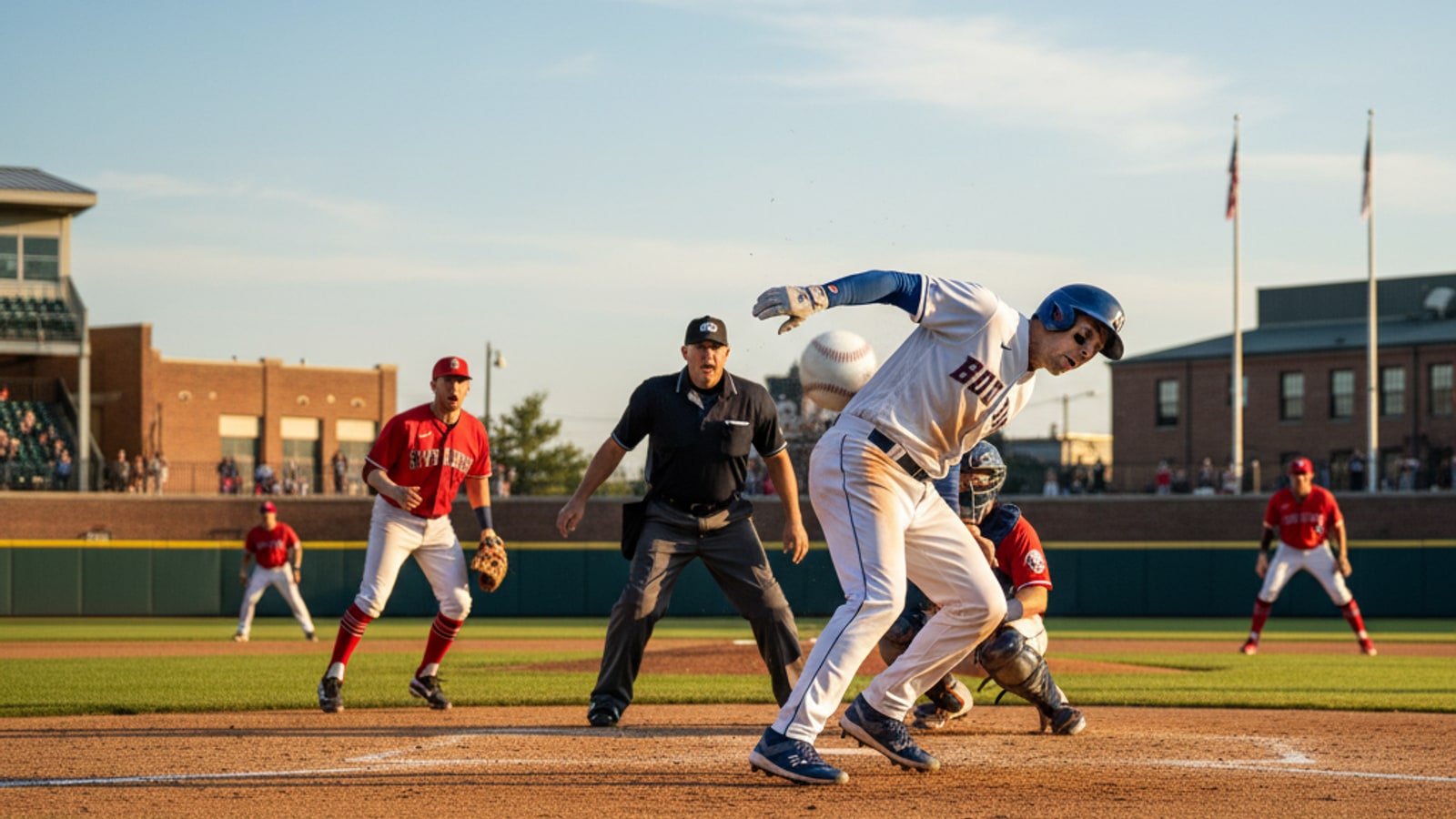 What is the ruling when a batted ball hits a baserunner?