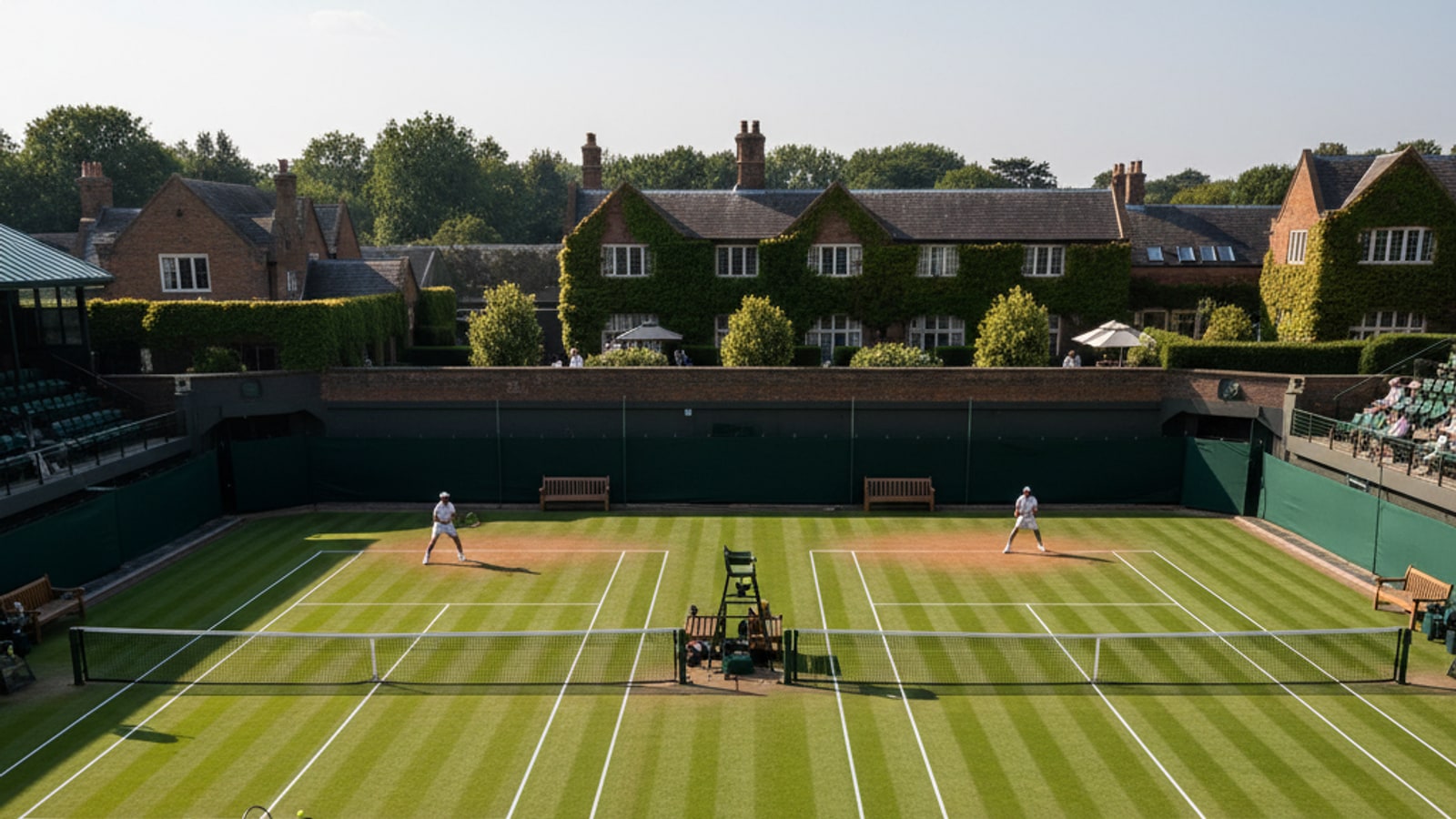 What are the dimensions of a tennis court for singles and doubles?