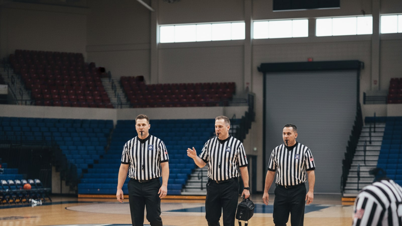 What do basketball officials wear?
