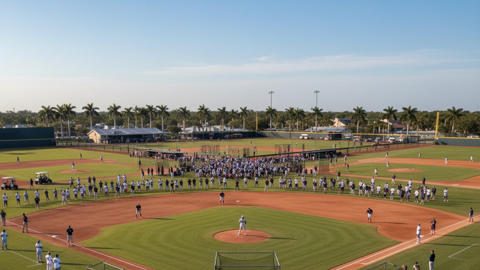 How many players do MLB teams have in spring training?