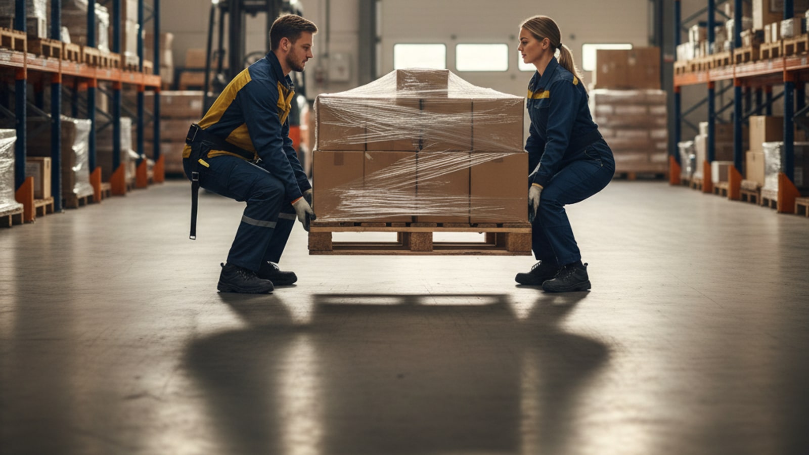 How do you manually lift a pallet?