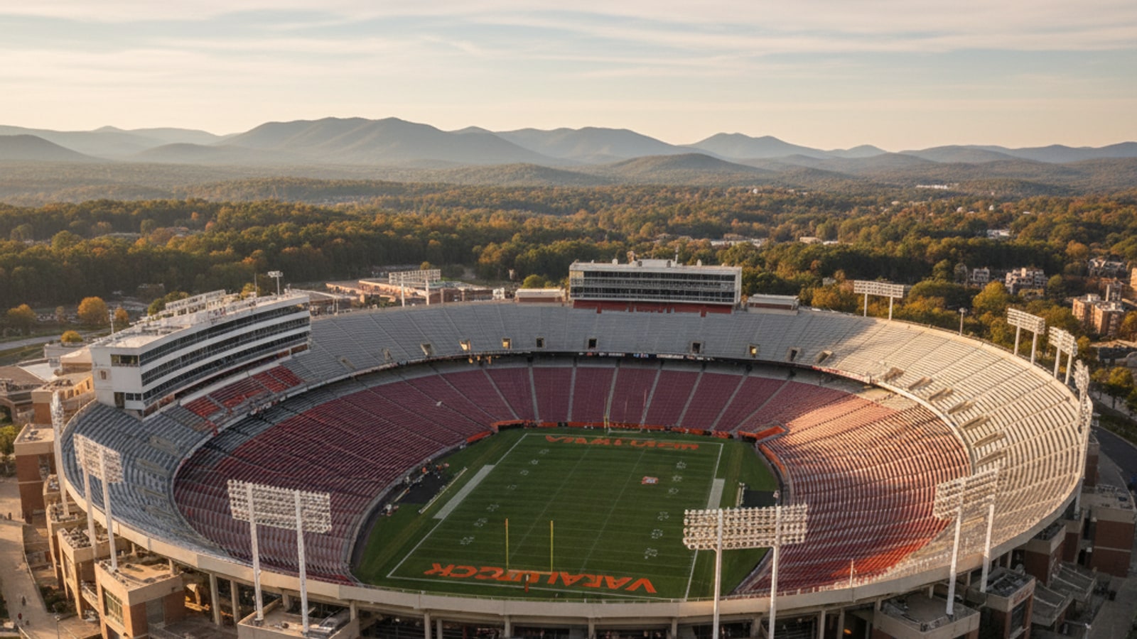 How big is the Virginia Tech football stadium?