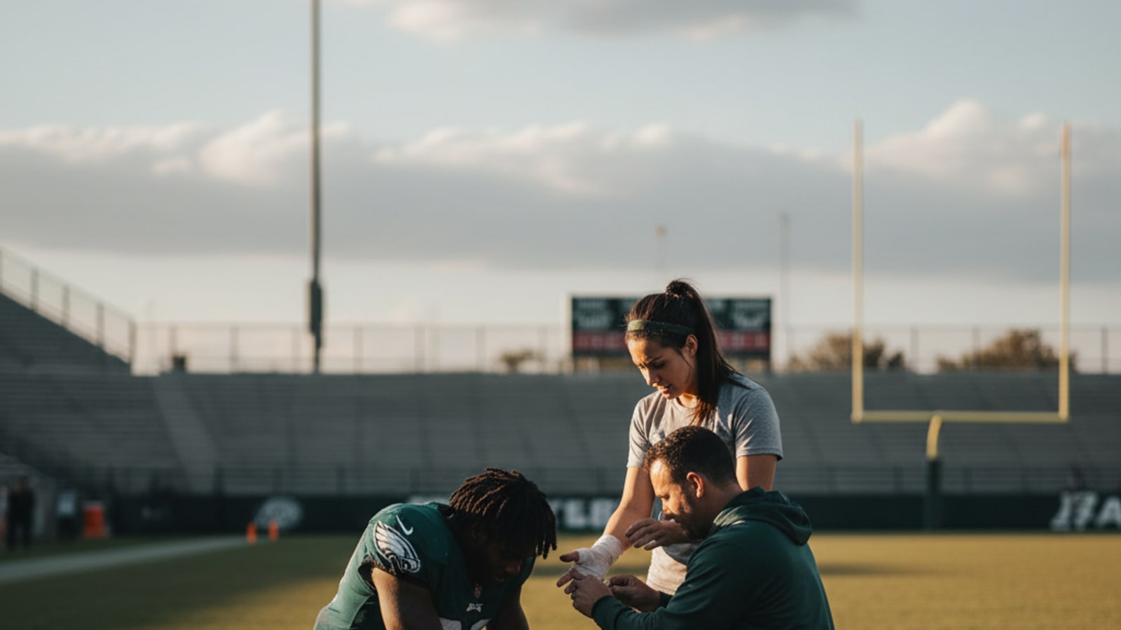 Did DeVonta Smith break her hand?