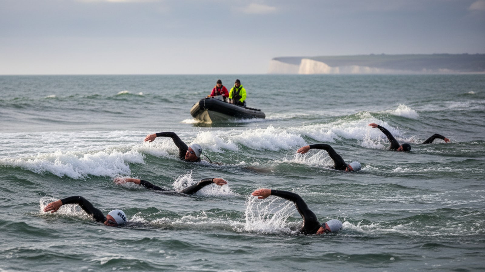 How long does it take to swim across the channel?