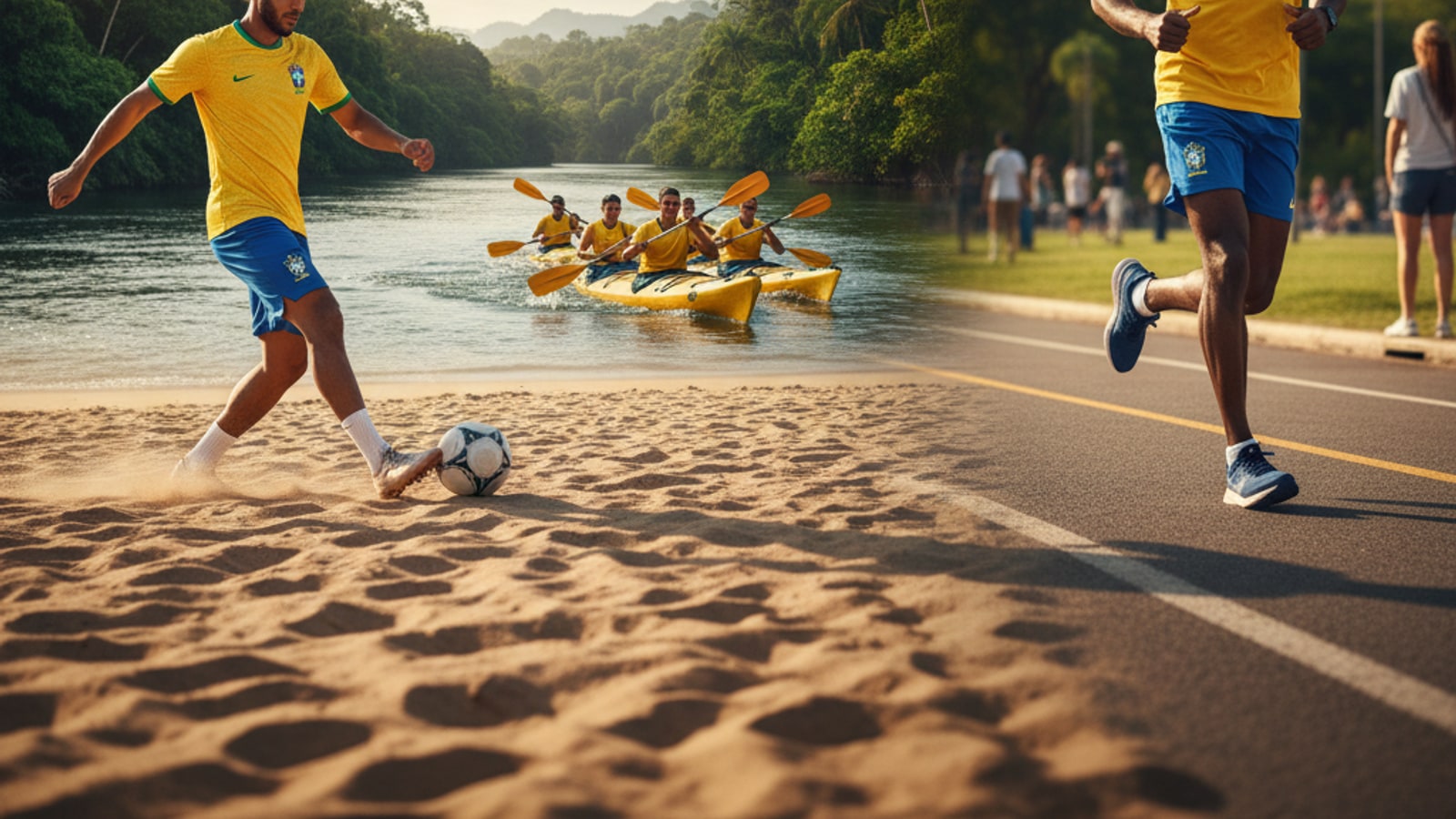 What colour do the players of Brazil wear in various sports?