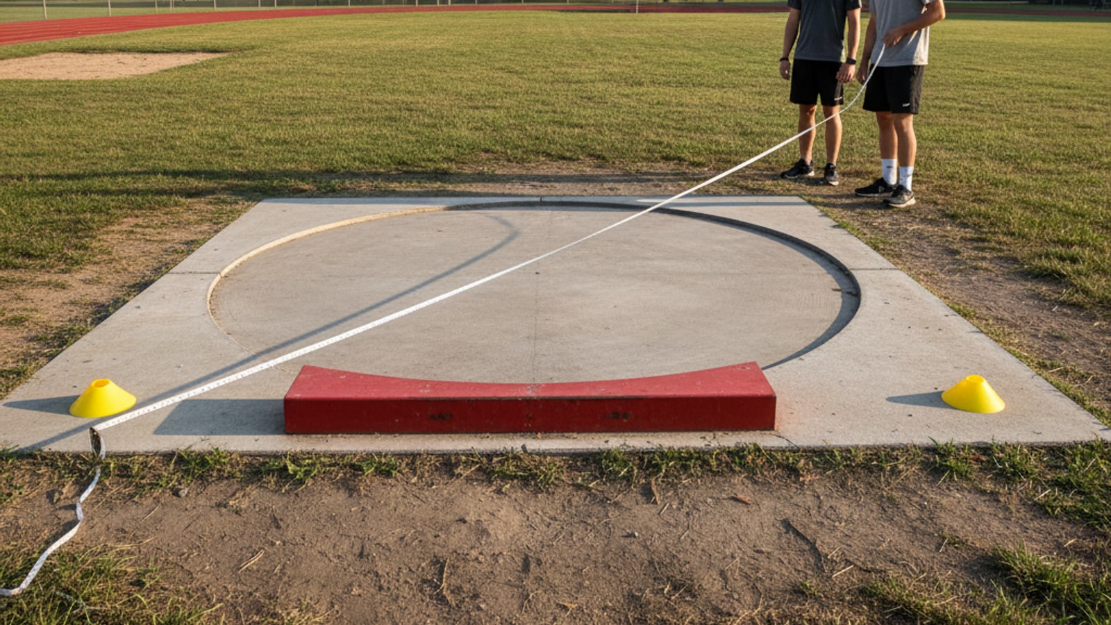 How big is a high school shot put circle?
