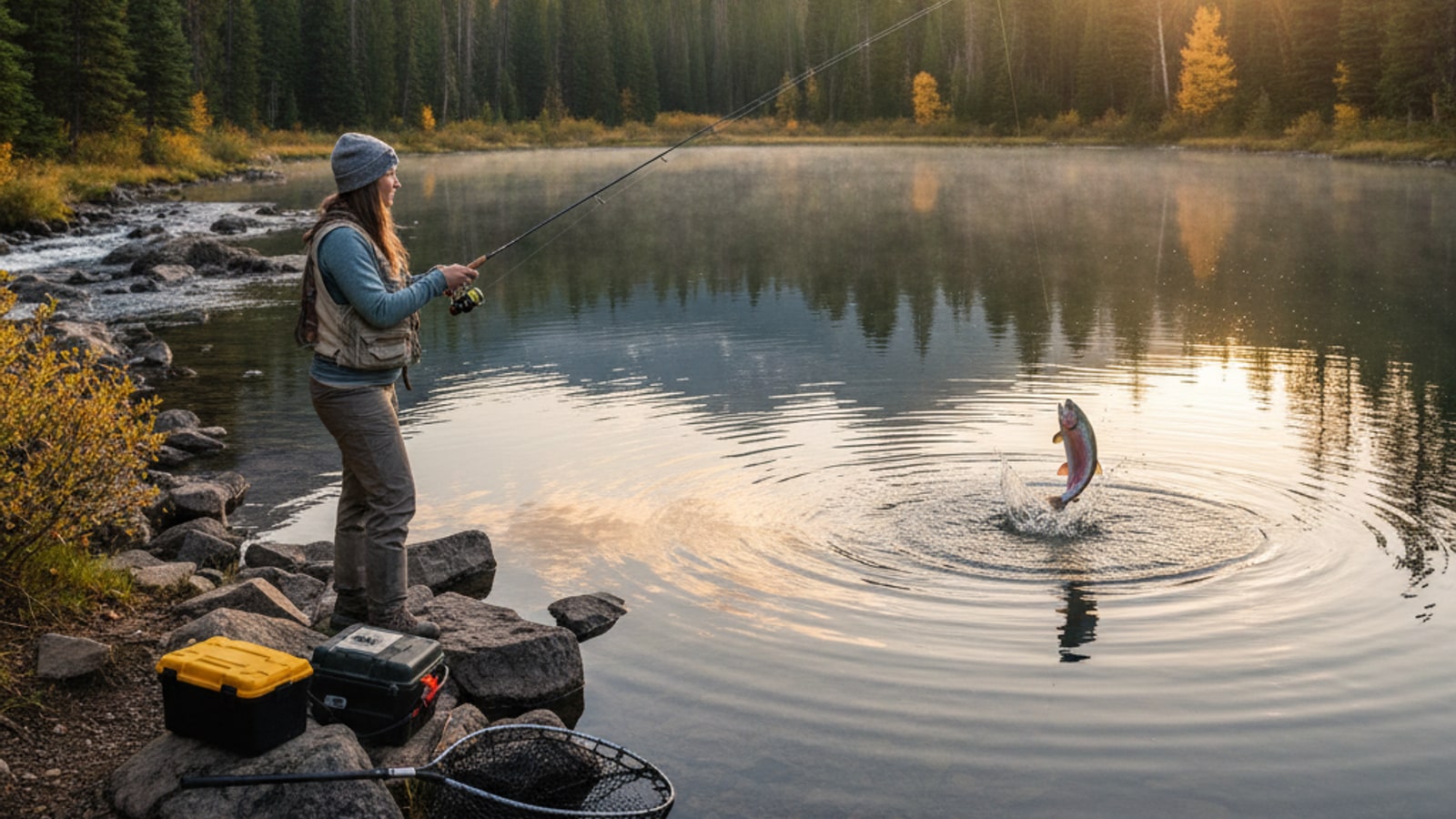 How do you get rainbow trout from the shore?