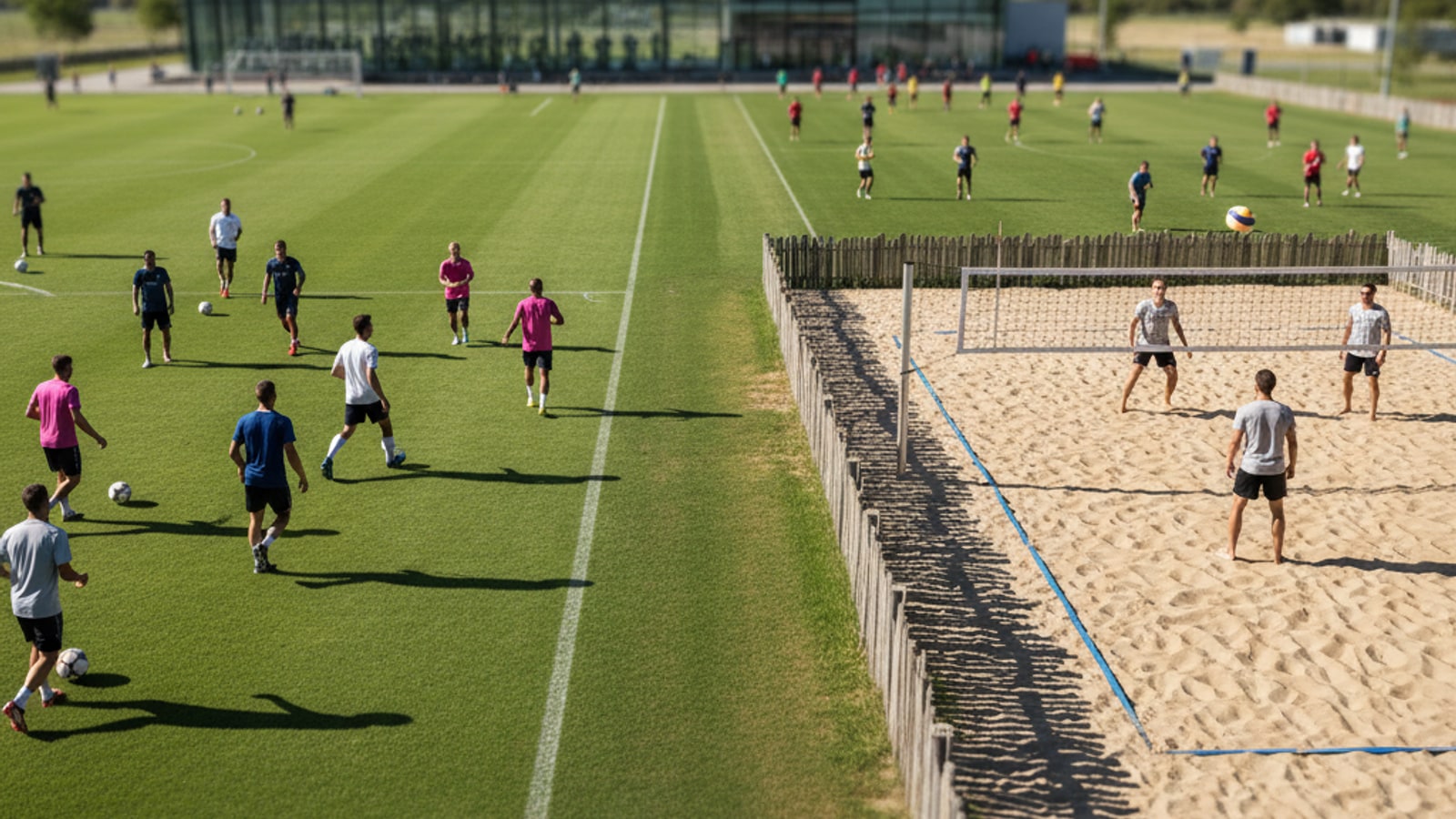 What does soccer compared to volleyball have in common?