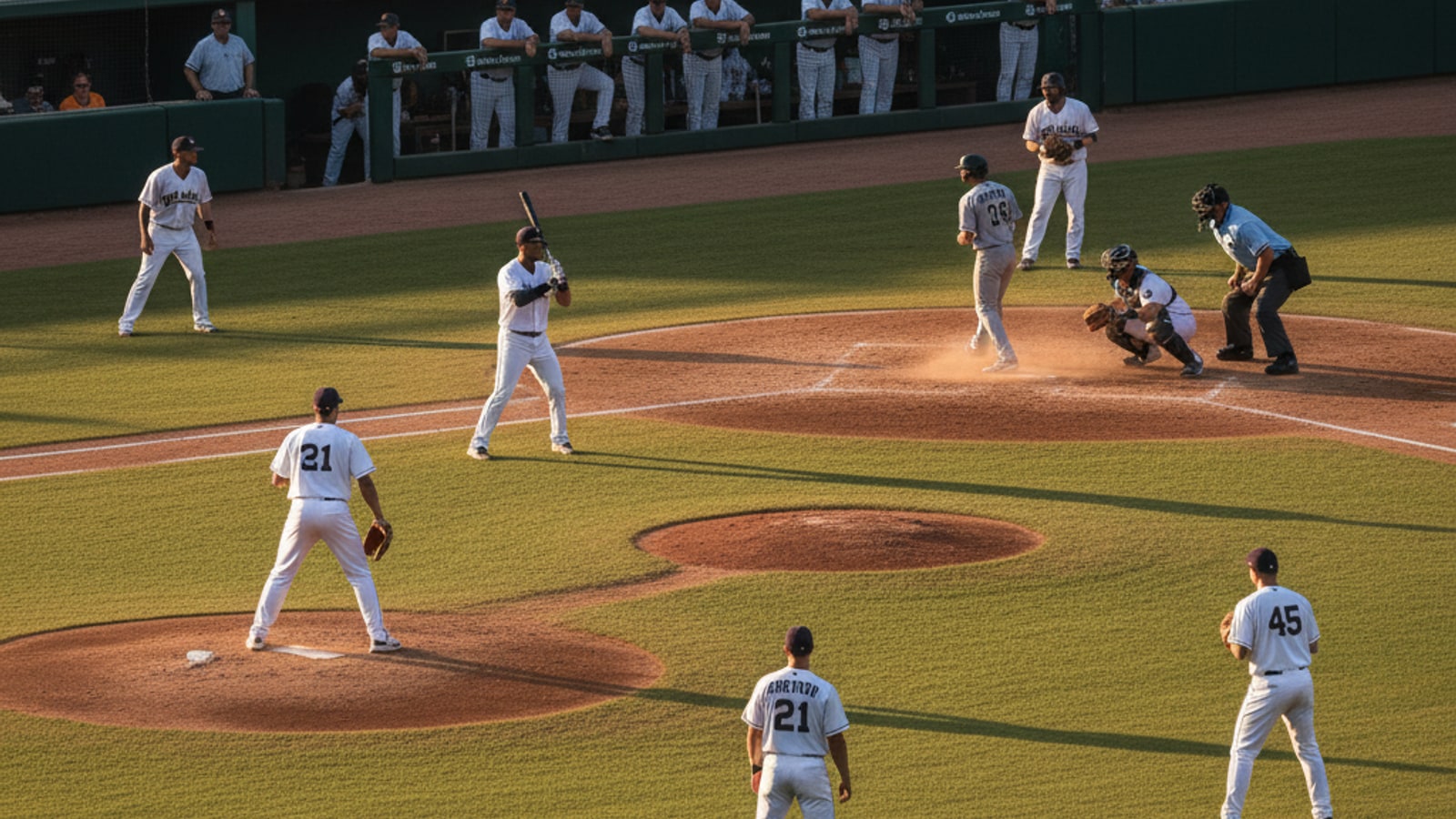 How many players are on the field during a baseball game?