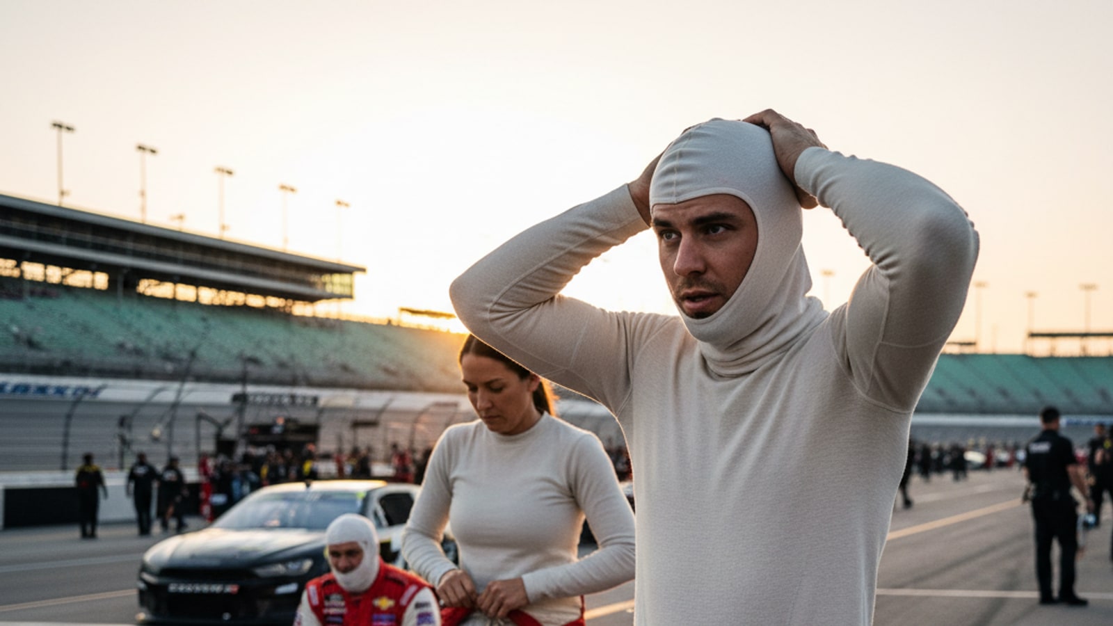 What do NASCAR drivers wear under their fire suits?