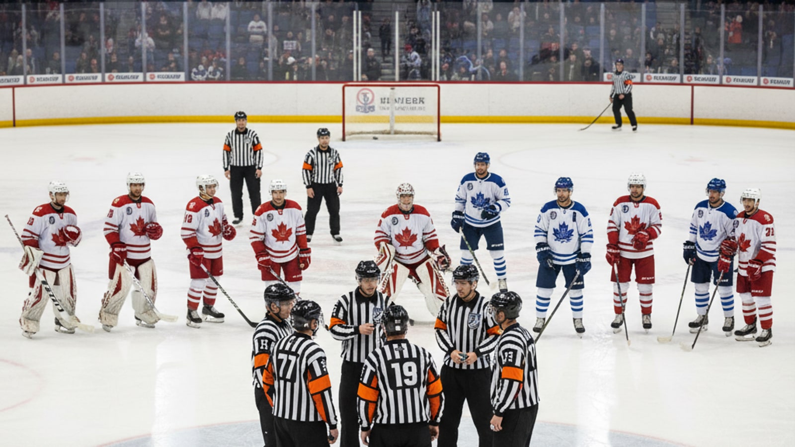 How many referees are on a hockey team?