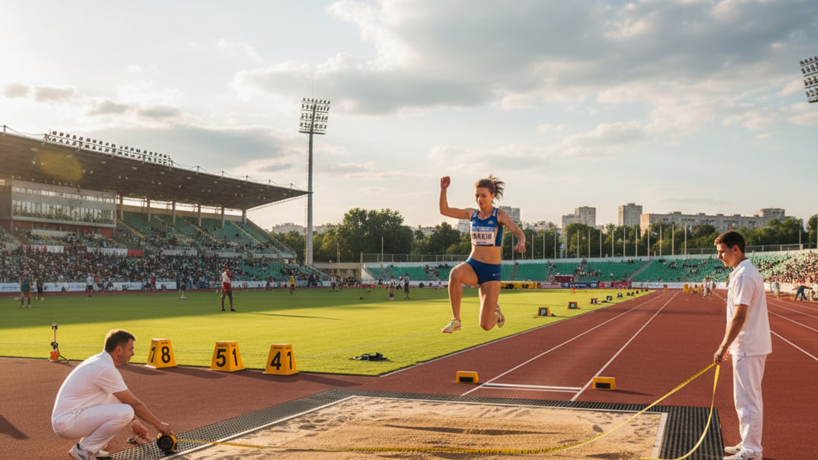 How is the triple jump distance measured?