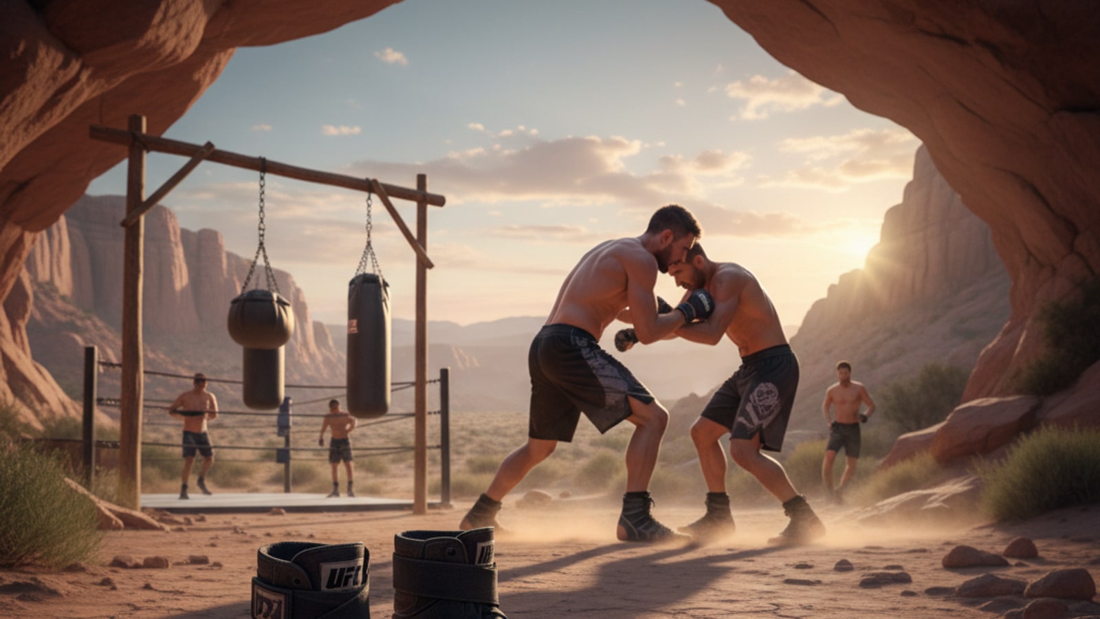 What do MMA fighters wear on their feet?