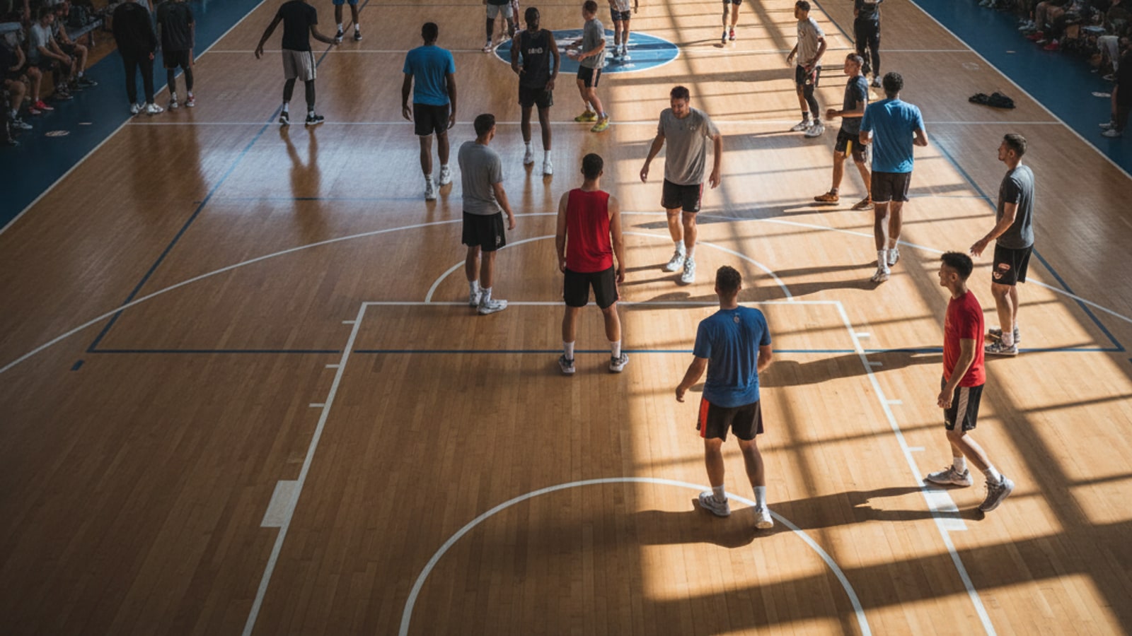 How many players are on the basketball team and in what positions?