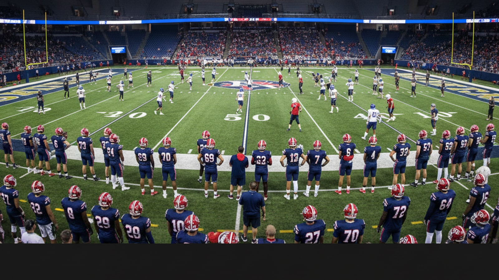 How many players are on an arena football team?