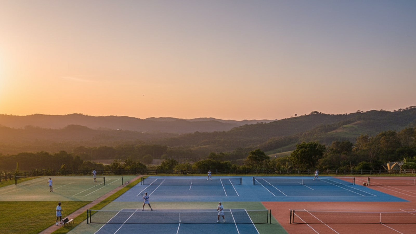 What kind of concrete is used for tennis courts?