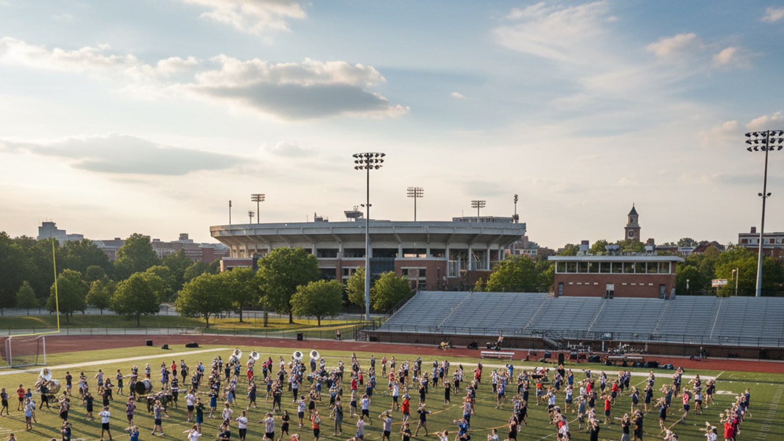 How many hours does a marching band practice?