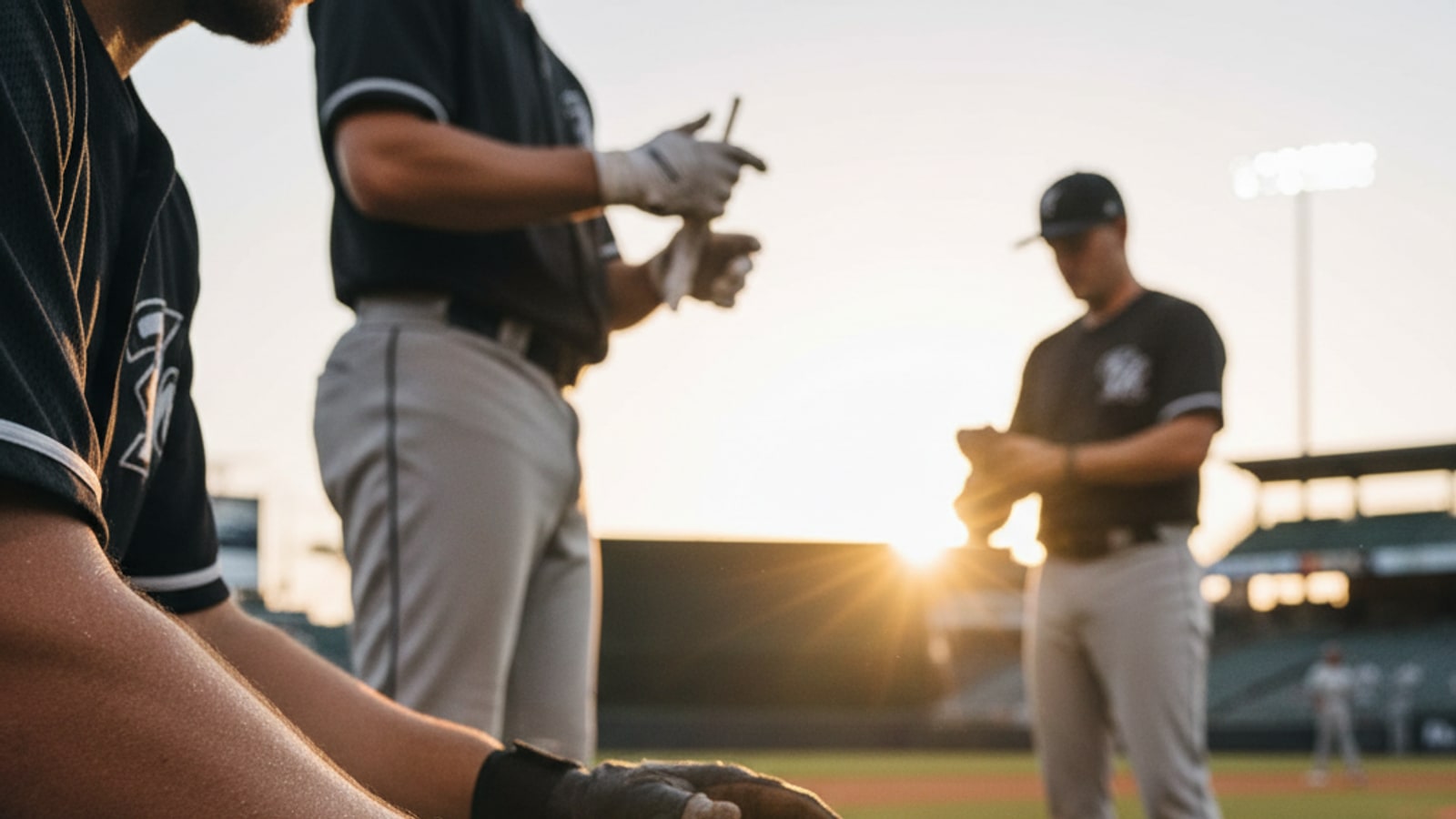 What do baseball players put on their hands?