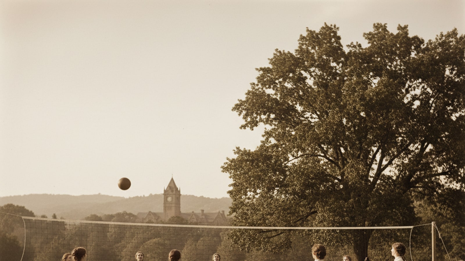 What year did girls start playing volleyball?