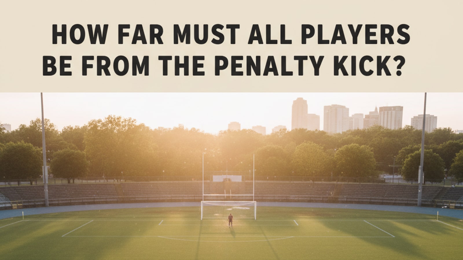 How far must all players be from the penalty kick?