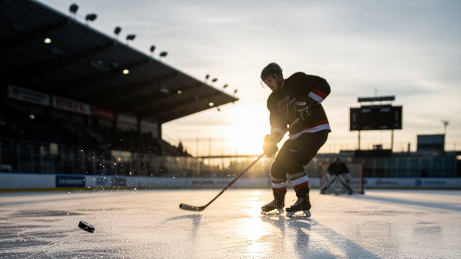 What is the initial velocity of a hockey puck?