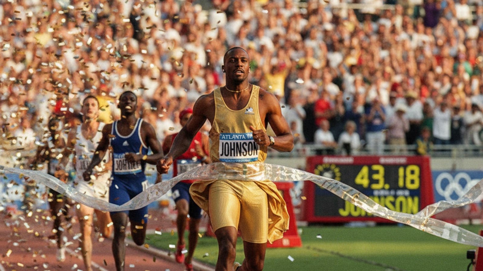 What year did Michael Johnson win the Olympics?