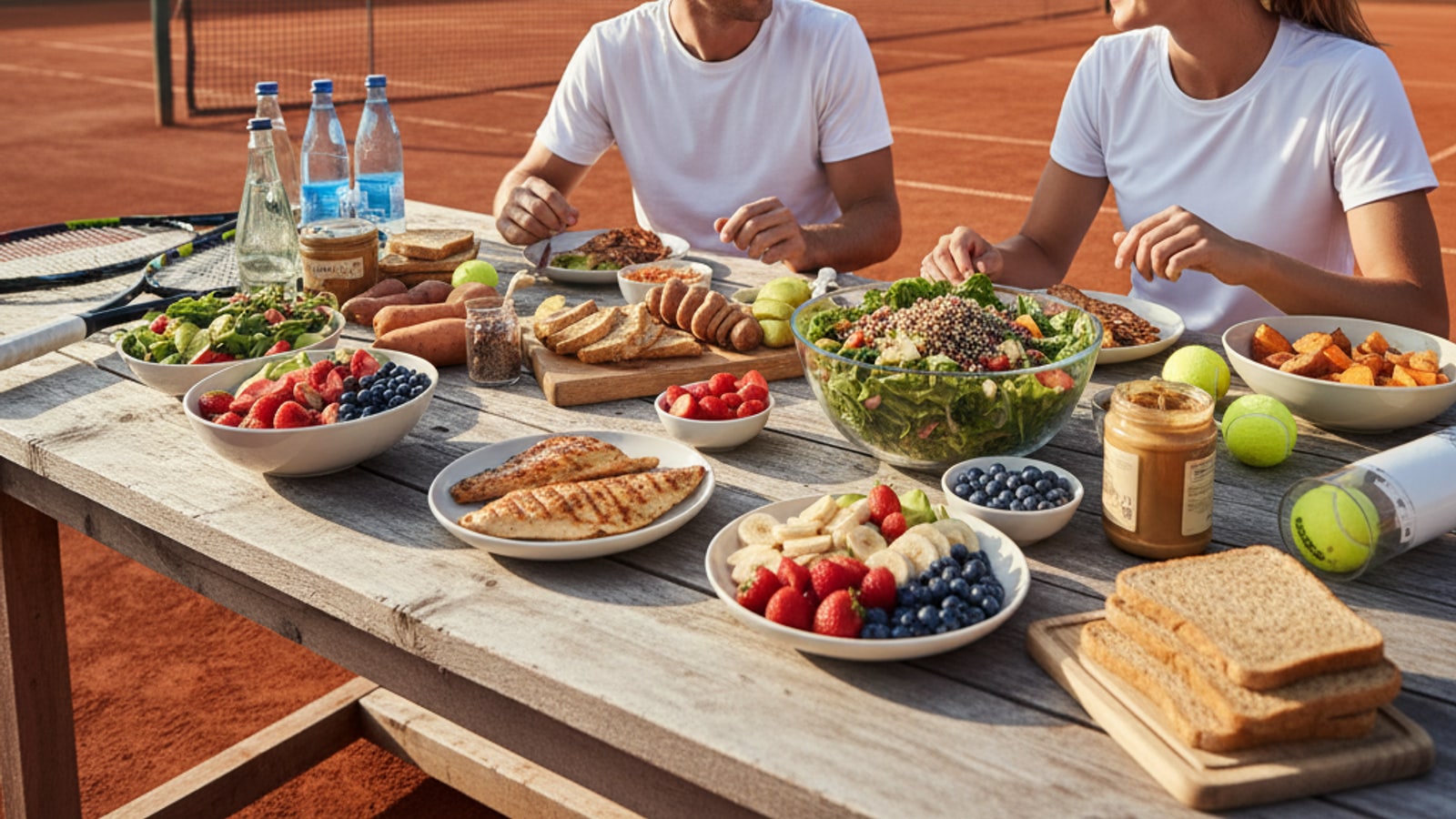 What do tennis players eat in a day?