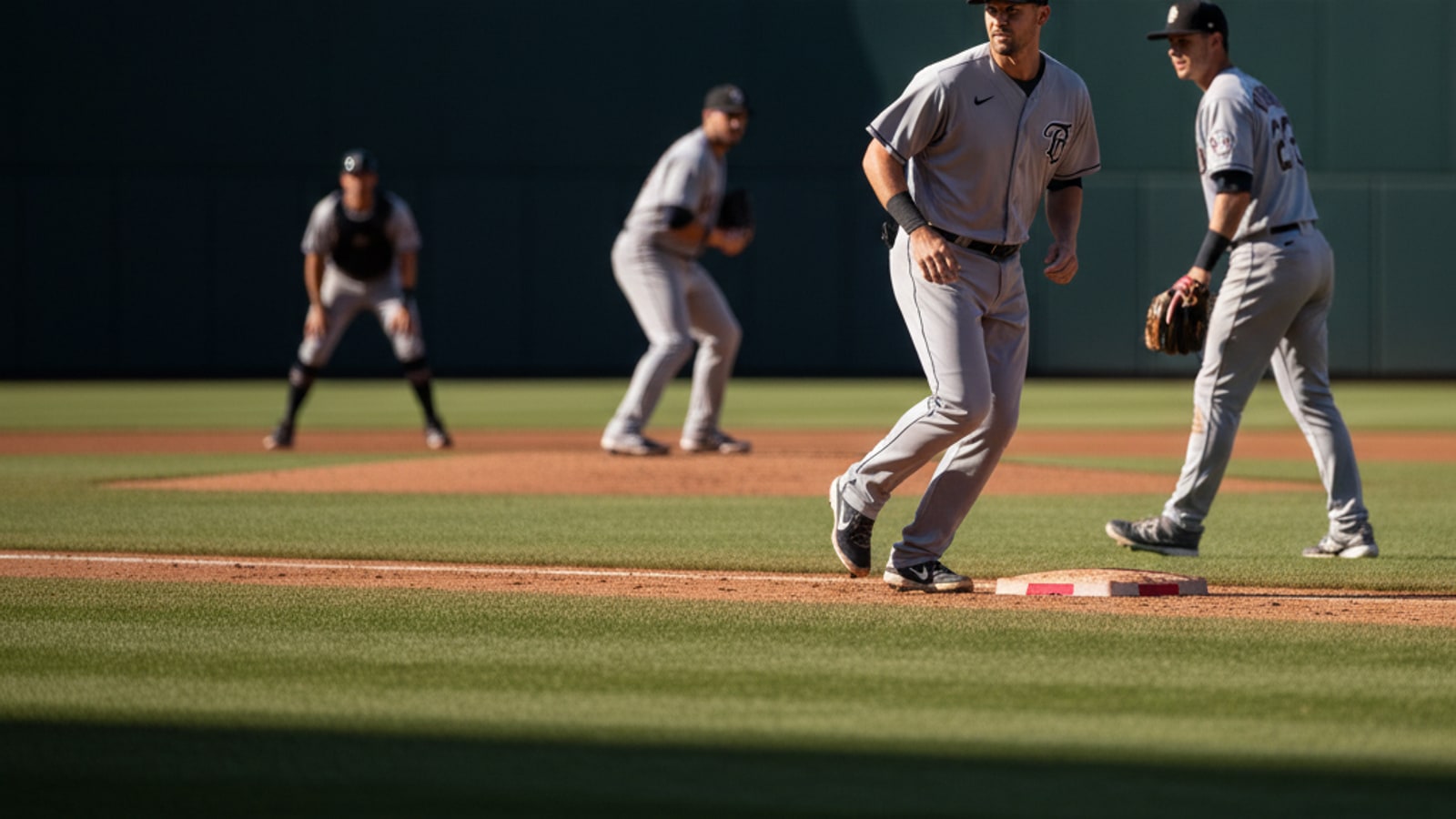 How does a base runner set up a delayed steal?