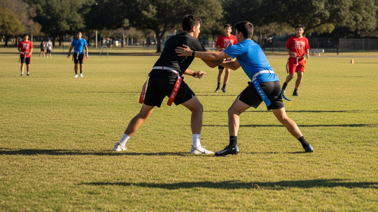 What type of blocking is allowed in flag football?