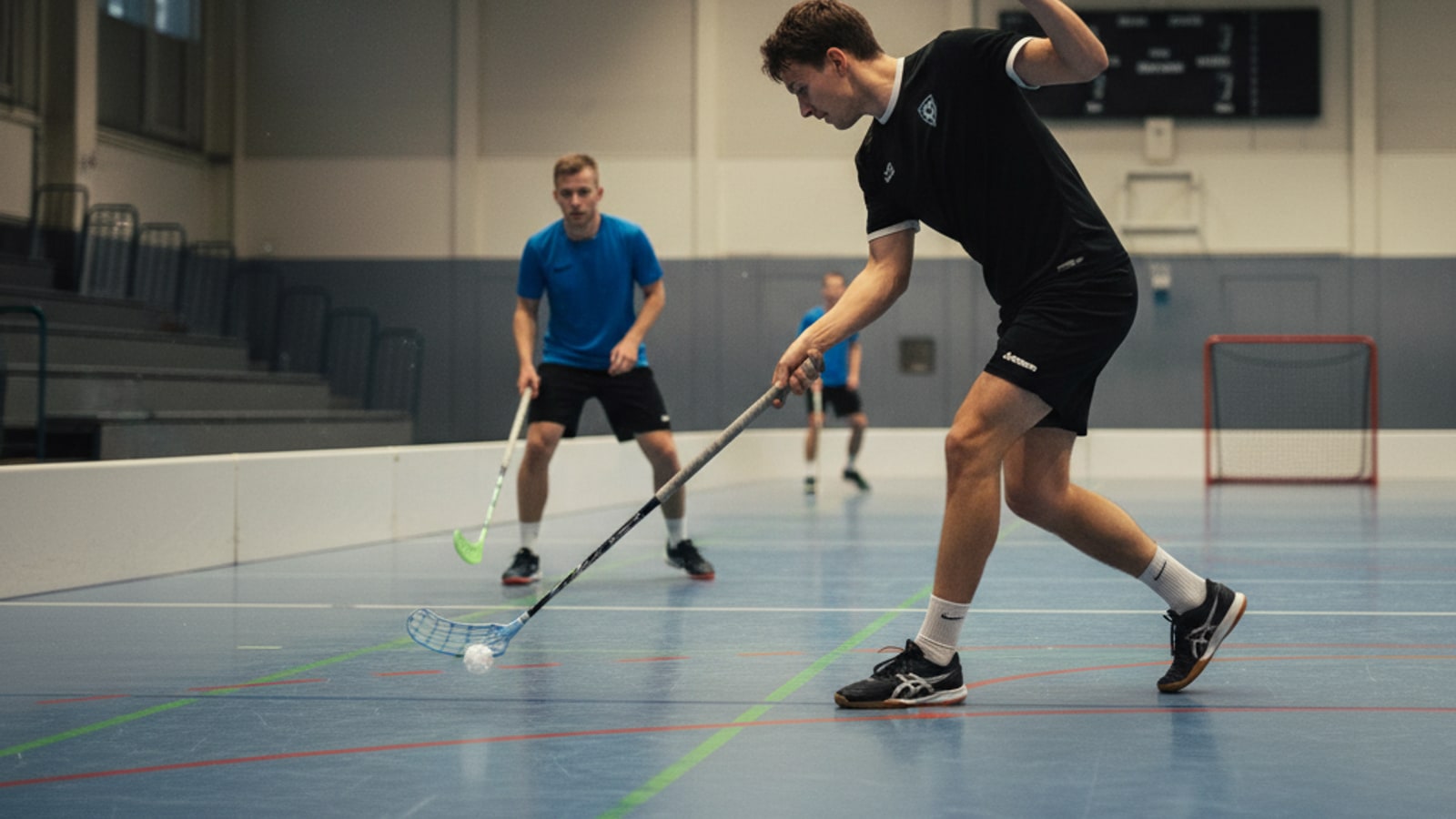 Are slap shots allowed in floorball?
