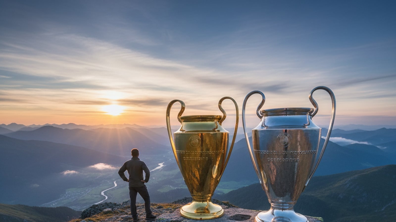 Is the Champions League trophy gold or silver?