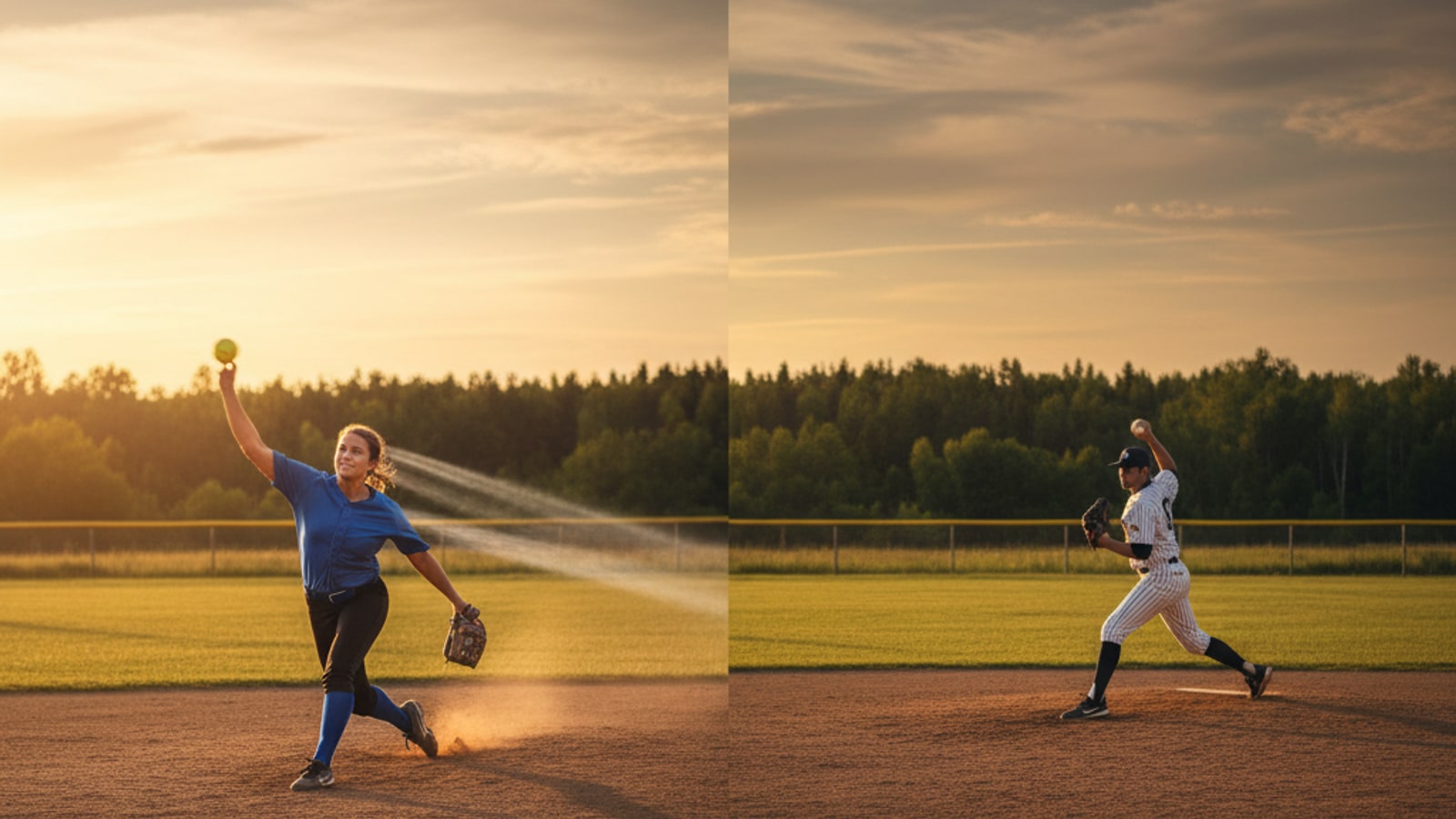 What is 65 mph in softball compared to baseball?