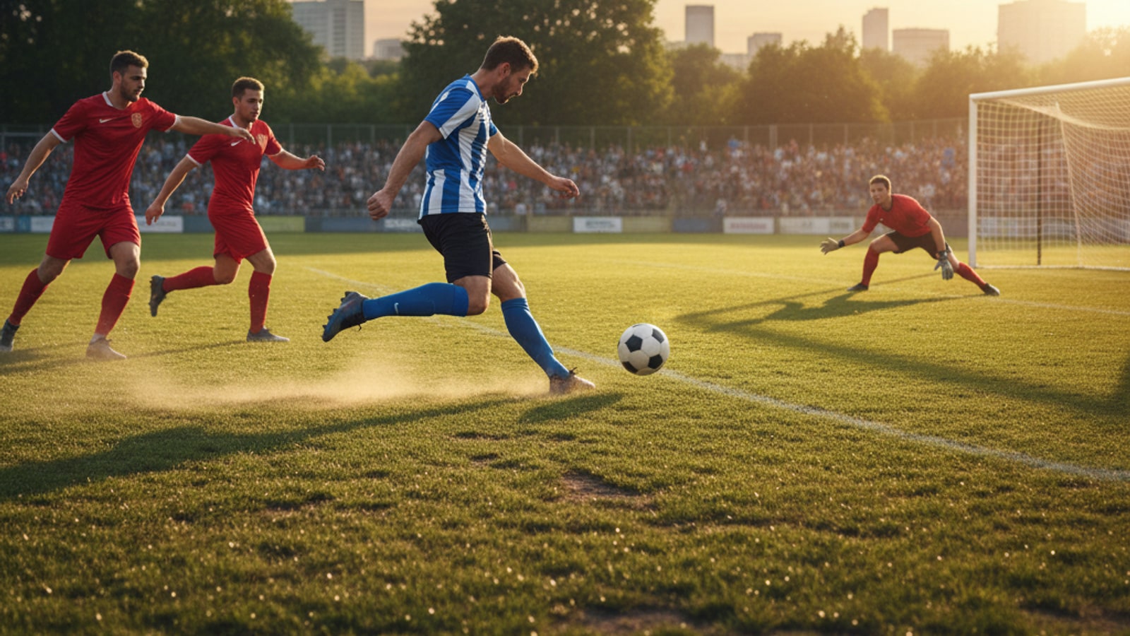 How does a soccer player get a free kick?