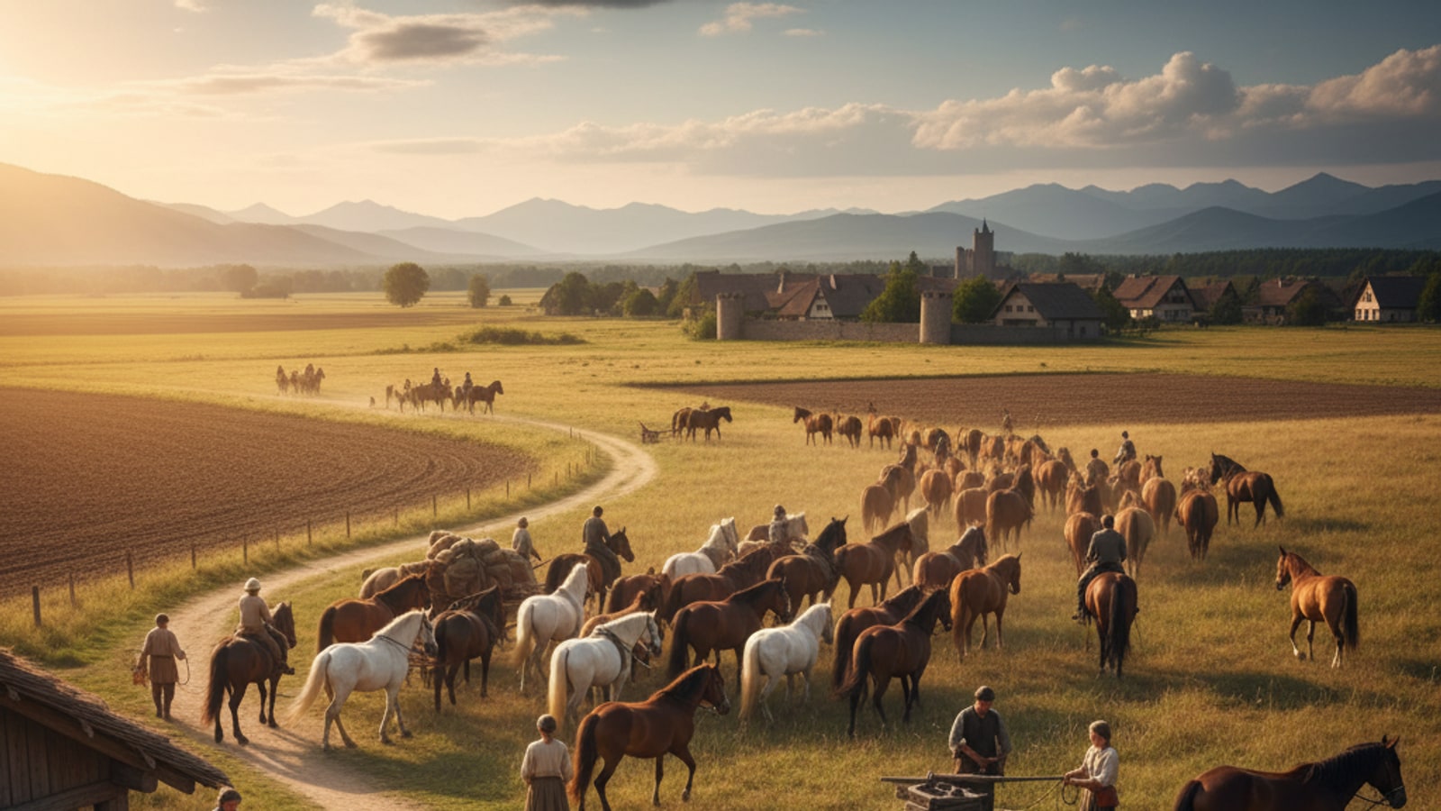 What did the people do with their horses?
