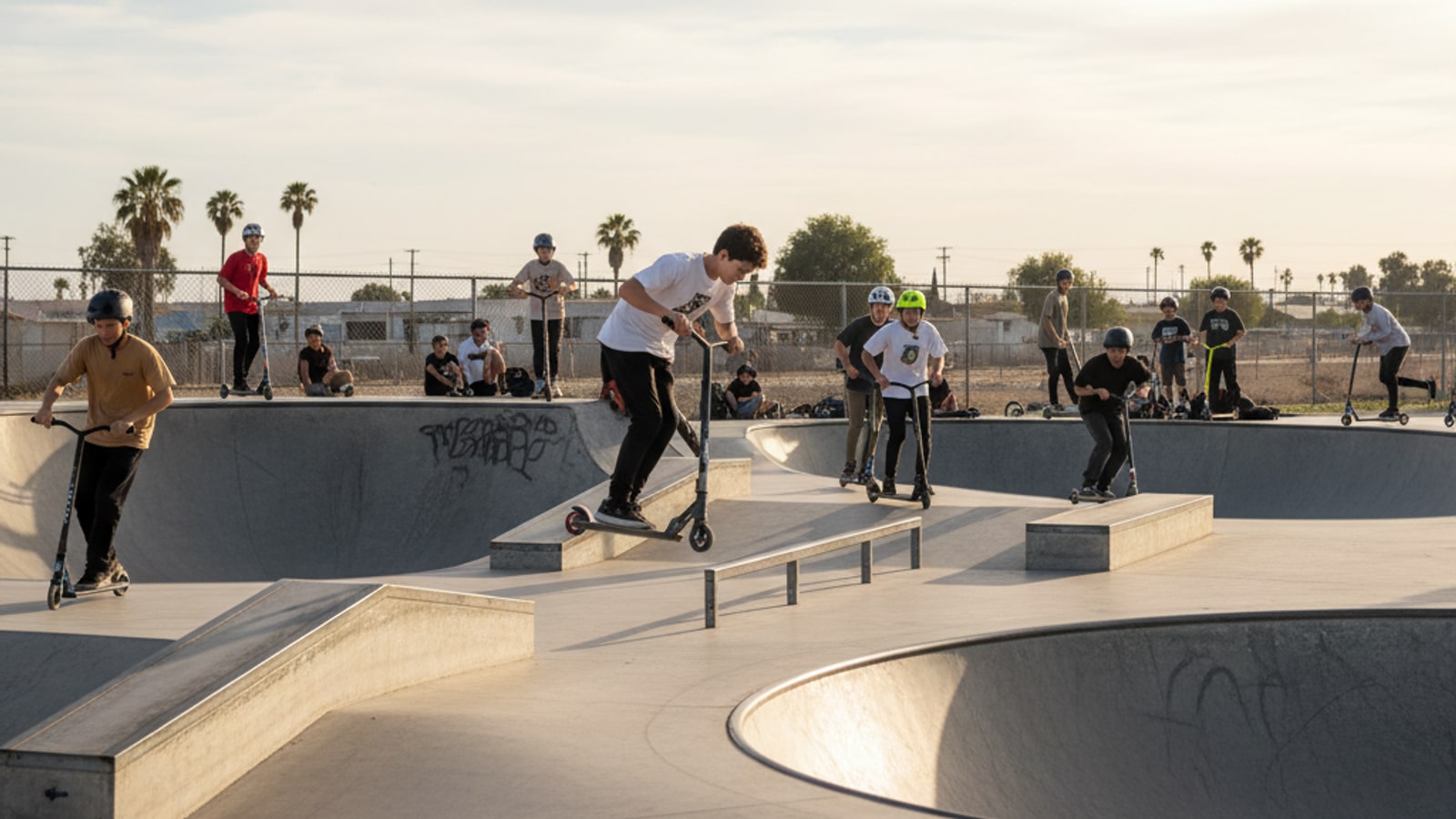 Can you ride a scooter in a skatepark?
