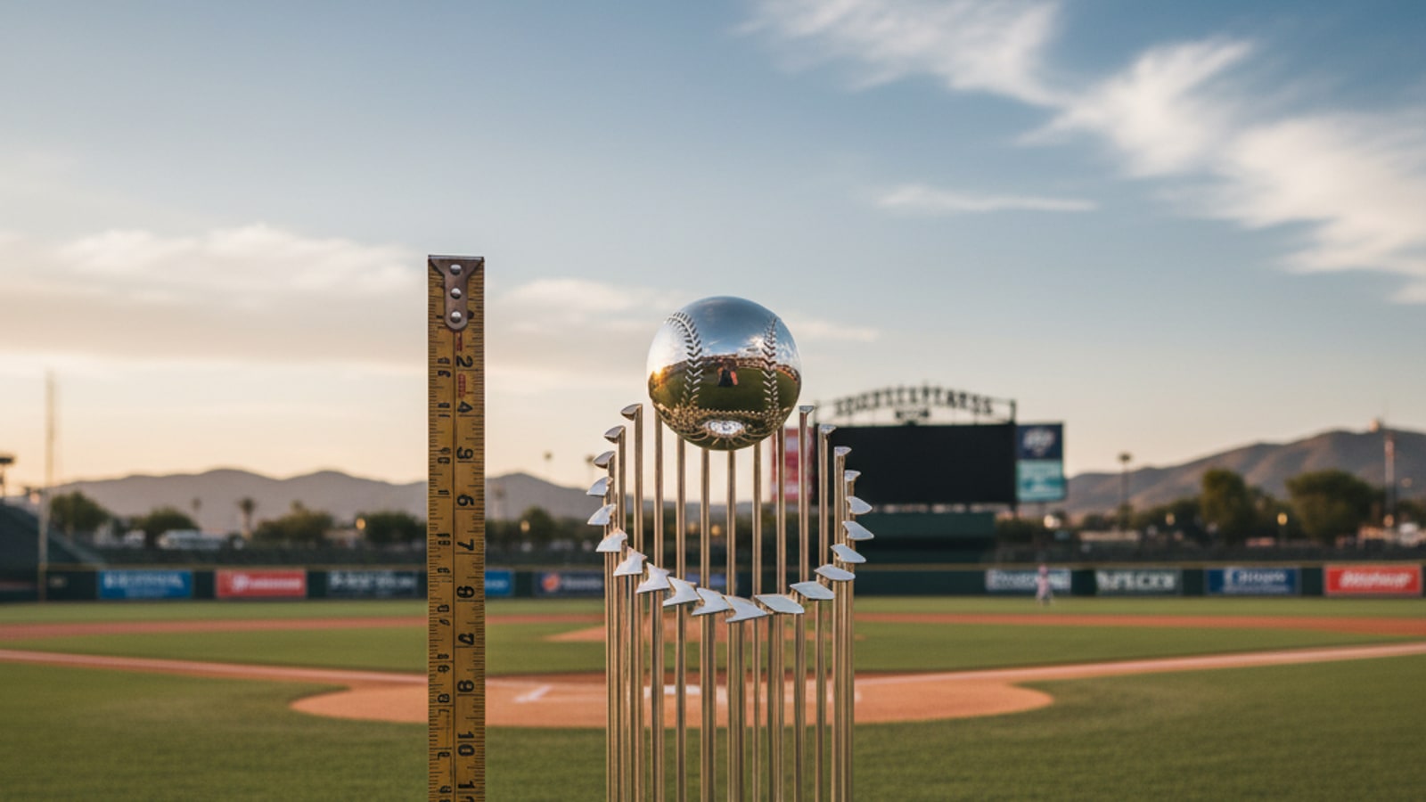 How tall is the World Series trophy in inches?