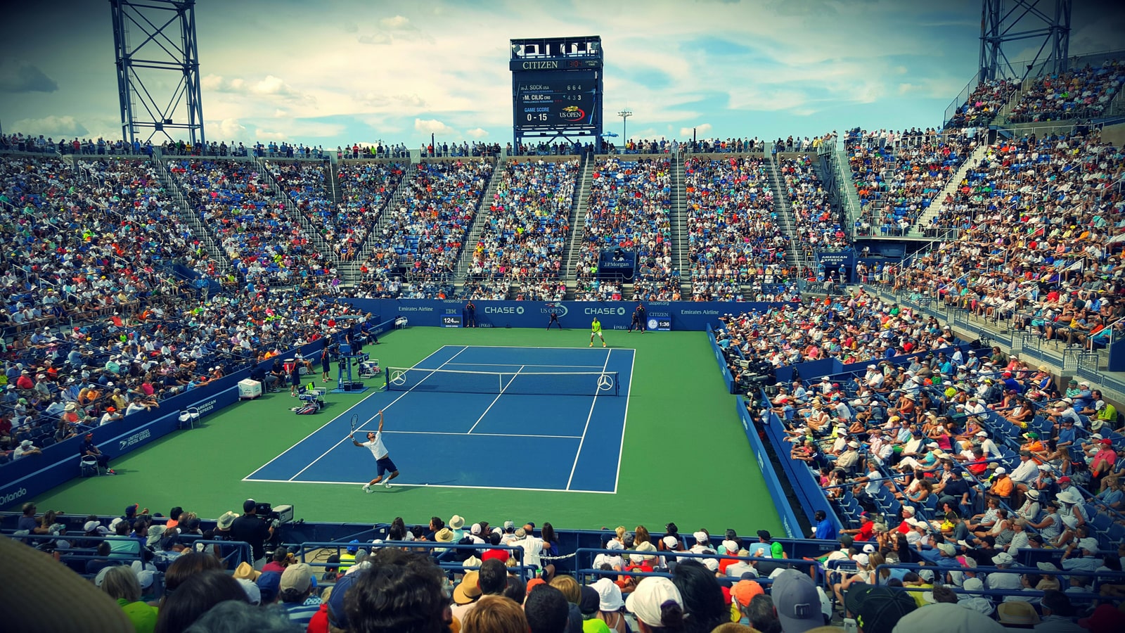 Who serves first in tennis?