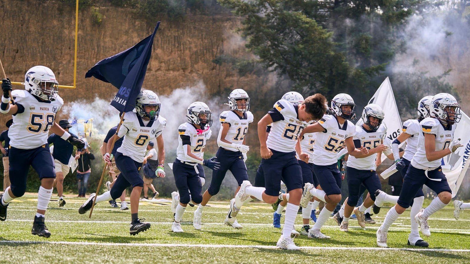 Where was the first football game played?
