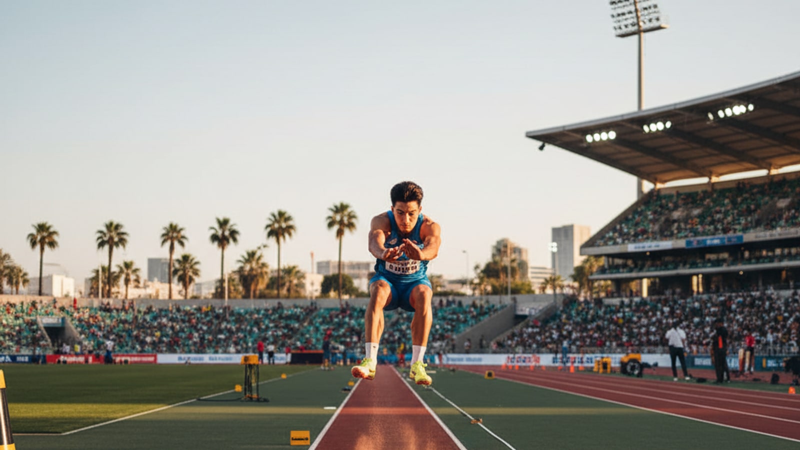 What is the world record for the long jump event?