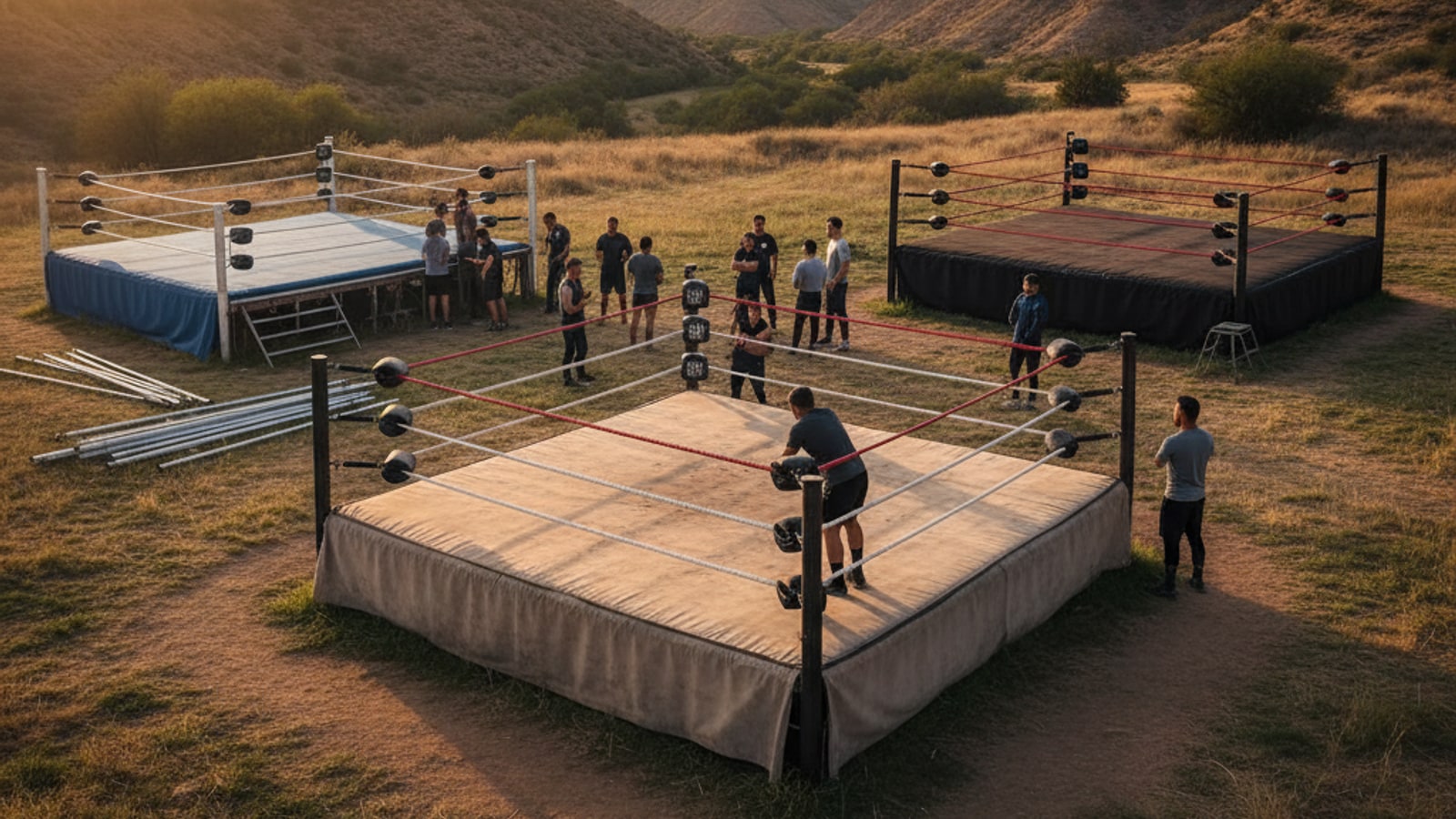 Does wrestling take place in a ring?