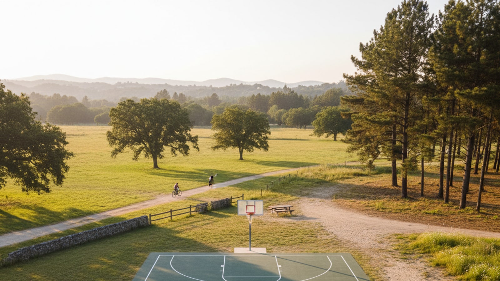 How much space do you need around a basketball court?