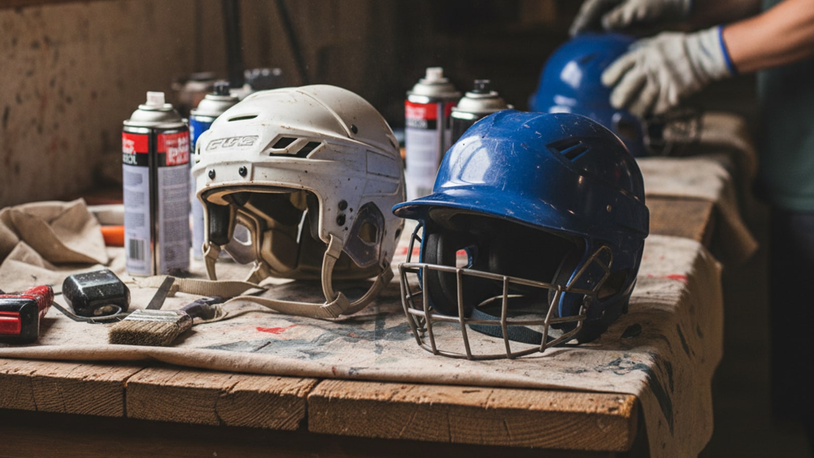 What kind of paint should I use on a hockey helmet?