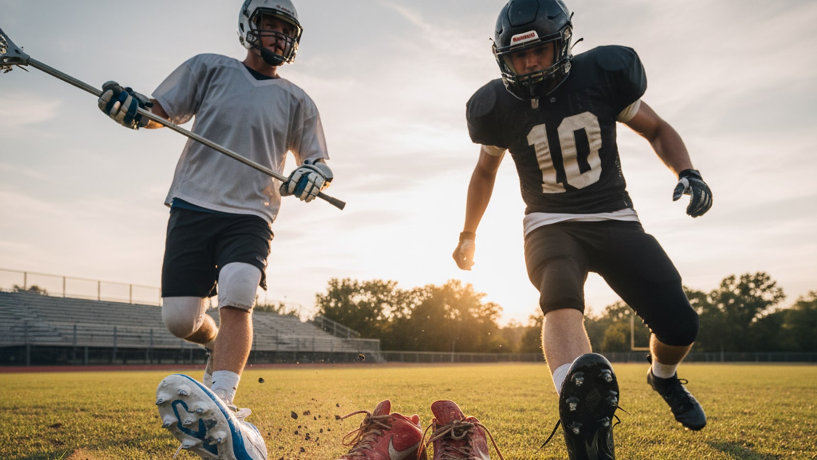 Can you wear cleats in lacrosse and football?