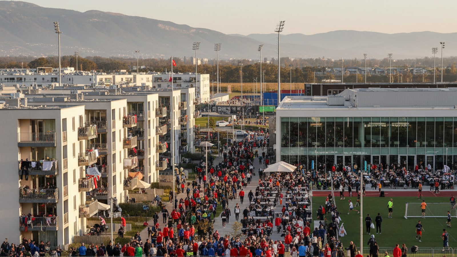 How many athletes are in the Olympic Village?